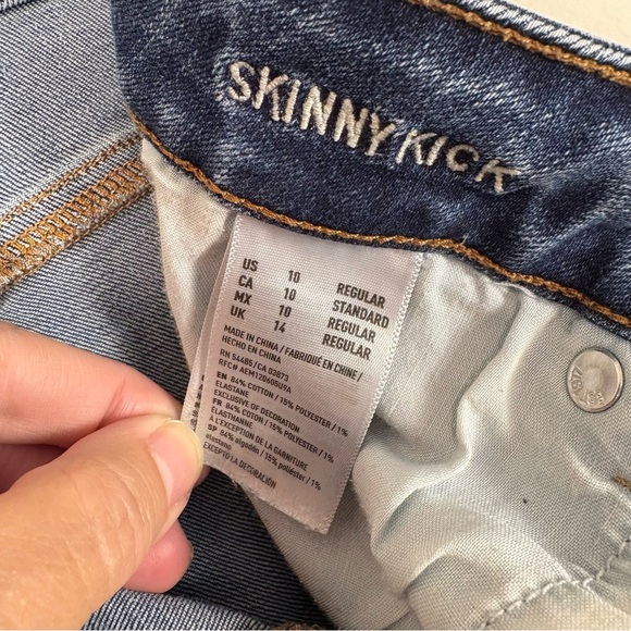 American Eagle Outfitters Women's Blue Jeans Size 10 Skinny Kick Medium Blue - Picture 7 of 8